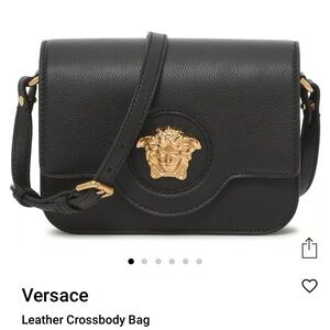 NWT Versace Black Leather Crossbody Bag
